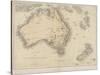 Map of Australia and New Zealand-null-Stretched Canvas