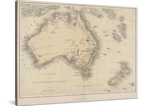 Map of Australia and New Zealand-null-Stretched Canvas