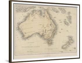Map of Australia and New Zealand-null-Framed Premium Photographic Print