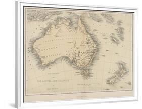 Map of Australia and New Zealand-null-Framed Premium Photographic Print