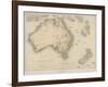 Map of Australia and New Zealand-null-Framed Photographic Print