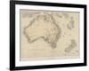 Map of Australia and New Zealand-null-Framed Photographic Print