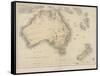 Map of Australia and New Zealand-null-Framed Stretched Canvas