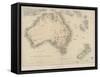 Map of Australia and New Zealand-null-Framed Stretched Canvas