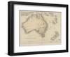 Map of Australia and New Zealand-null-Framed Photographic Print