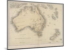 Map of Australia and New Zealand-null-Mounted Photographic Print