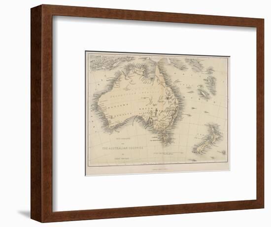 Map of Australia and New Zealand-null-Framed Photographic Print