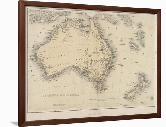 Map of Australia and New Zealand-null-Framed Photographic Print