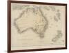 Map of Australia and New Zealand-null-Framed Photographic Print