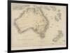 Map of Australia and New Zealand-null-Framed Photographic Print