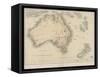 Map of Australia and New Zealand-null-Framed Stretched Canvas