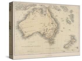 Map of Australia and New Zealand-null-Stretched Canvas