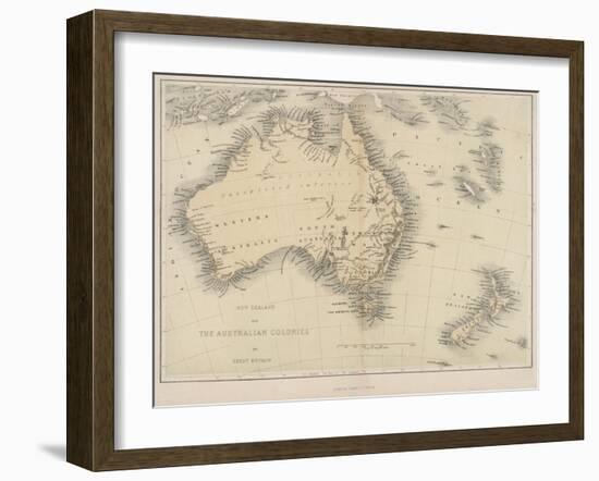 Map of Australia and New Zealand-null-Framed Photographic Print