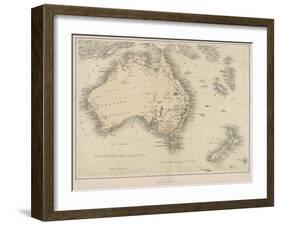 Map of Australia and New Zealand-null-Framed Photographic Print