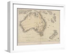 Map of Australia and New Zealand-null-Framed Photographic Print