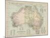 Map of Australia with Names of Counties-null-Mounted Photographic Print