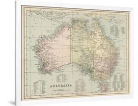Map of Australia with Names of Counties-null-Framed Photographic Print