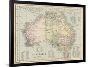 Map of Australia with Names of Counties-null-Framed Photographic Print