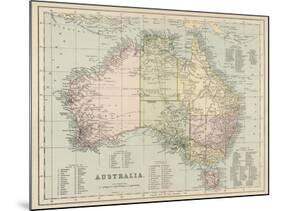 Map of Australia with Names of Counties-null-Mounted Photographic Print