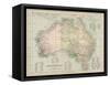 Map of Australia with Names of Counties-null-Framed Stretched Canvas