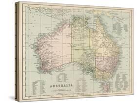 Map of Australia with Names of Counties-null-Stretched Canvas