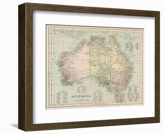 Map of Australia with Names of Counties-null-Framed Photographic Print