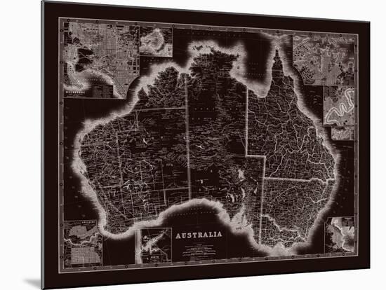 Map of Australia-The Vintage Collection-Mounted Giclee Print