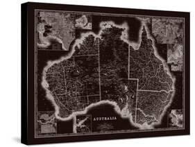 Map of Australia-The Vintage Collection-Stretched Canvas