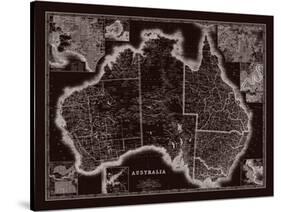 Map of Australia-The Vintage Collection-Stretched Canvas