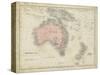 Map of Australia-Sidney Hall-Stretched Canvas