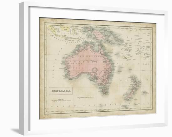 Map of Australia-Sidney Hall-Framed Art Print