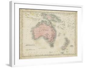 Map of Australia-Sidney Hall-Framed Art Print