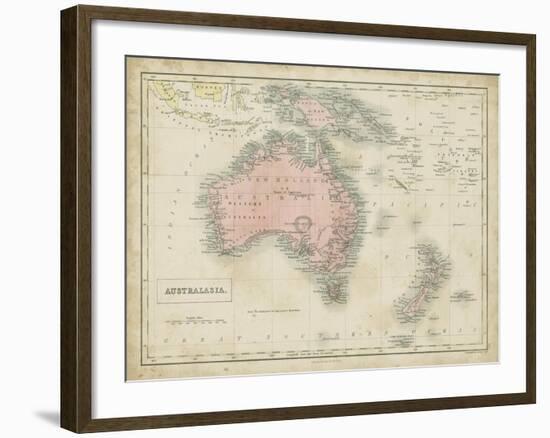 Map of Australia-Sidney Hall-Framed Art Print