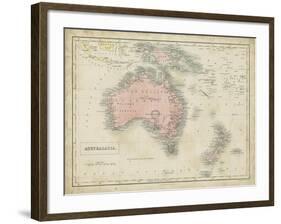 Map of Australia-Sidney Hall-Framed Art Print