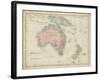 Map of Australia-Sidney Hall-Framed Art Print