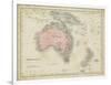 Map of Australia-Sidney Hall-Framed Art Print