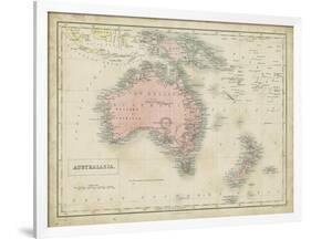 Map of Australia-Sidney Hall-Framed Art Print