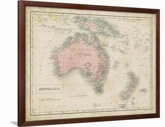 Map of Australia-Sidney Hall-Framed Art Print