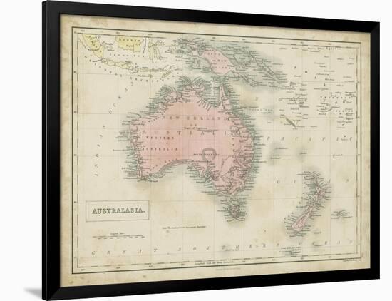 Map of Australia-Sidney Hall-Framed Art Print