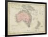 Map of Australia-Sidney Hall-Framed Art Print