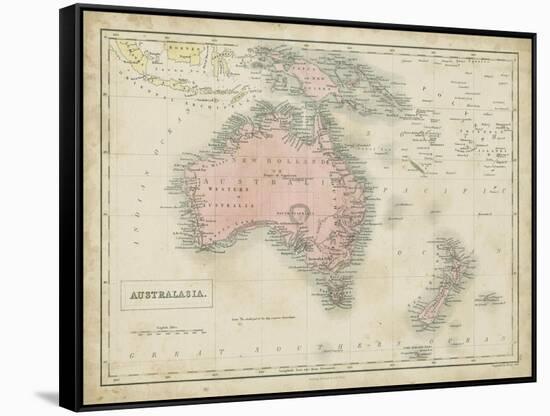 Map of Australia-Sidney Hall-Framed Stretched Canvas