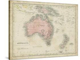 Map of Australia-Sidney Hall-Stretched Canvas