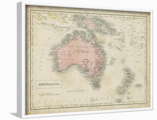 Map of Australia-Sidney Hall-Framed Art Print