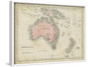 Map of Australia-Sidney Hall-Framed Art Print