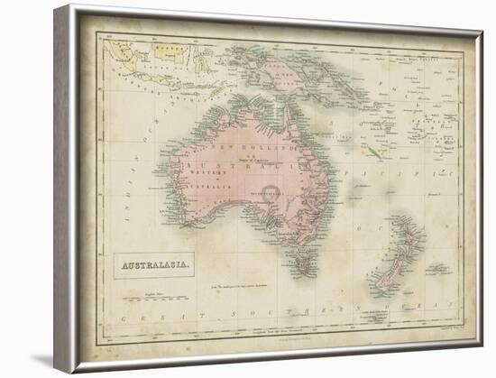 Map of Australia-Sidney Hall-Framed Art Print