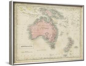 Map of Australia-Sidney Hall-Framed Art Print