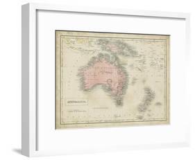 Map of Australia-Sidney Hall-Framed Art Print