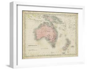 Map of Australia-Sidney Hall-Framed Art Print