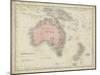 Map of Australia-Sidney Hall-Mounted Art Print