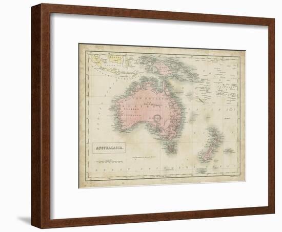 Map of Australia-Sidney Hall-Framed Art Print